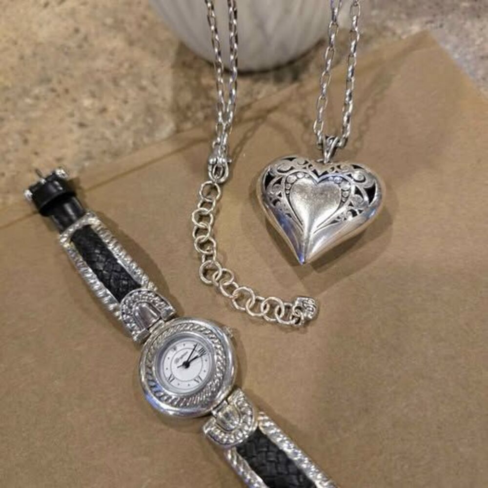 Brighton Laguna Watch and Heart Pendant Necklace Set